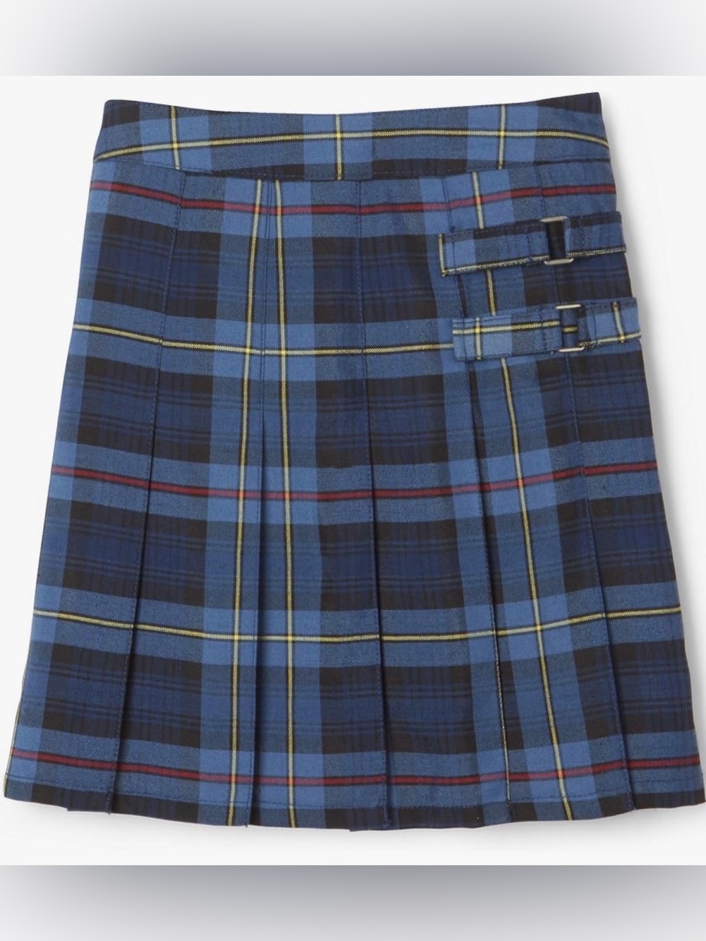 French Toast Girls Plaid Adjustable Waist Pleated Front Two tab Scooter Blue/Red